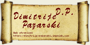 Dimitrije Pazarski vizit kartica
